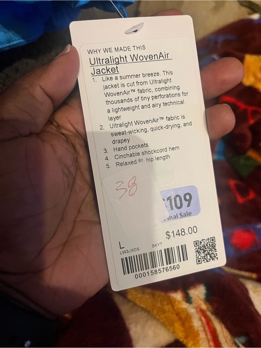lululemon athletica Bright Blue Full-Zip Jacket - Picture 3 of 3